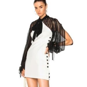 Self-Portrait Black and White Lace Dress